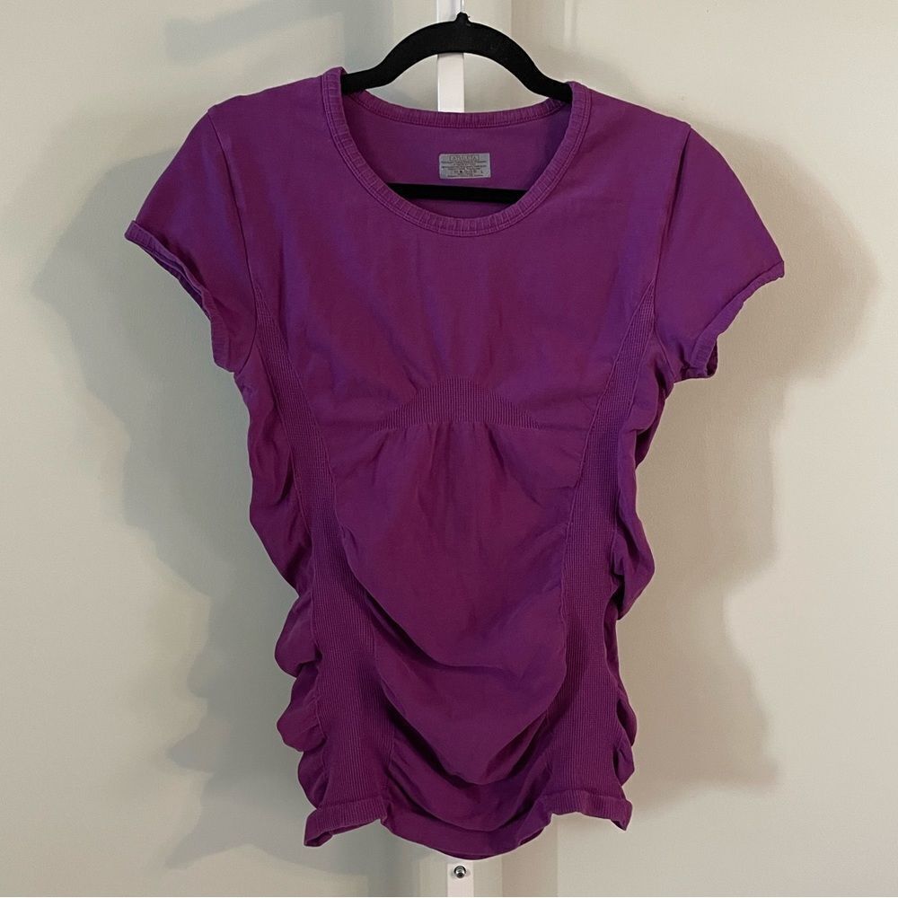 Athleta Purple Ruched Form Fitting Athletic Top
